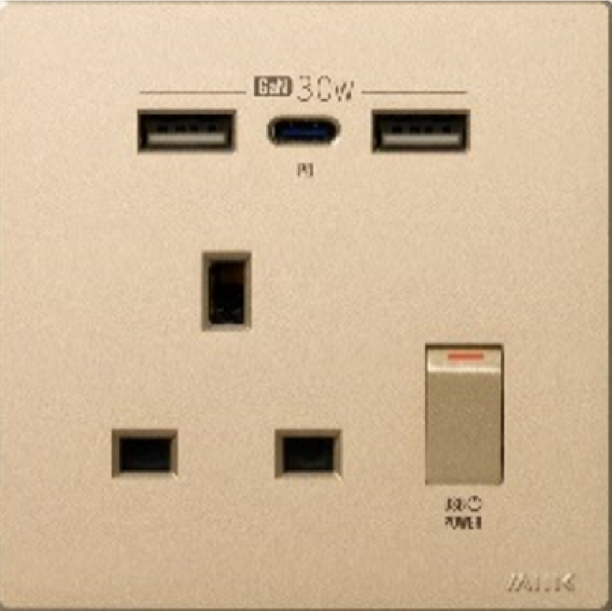 M2K PD130G-CG GaN 30W Type-C/USB 單蘇電制 (香檳金)